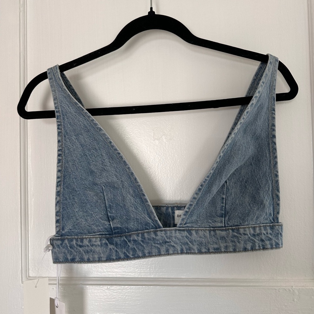 Denim Forum Light Blue V-Neck Top Bralette